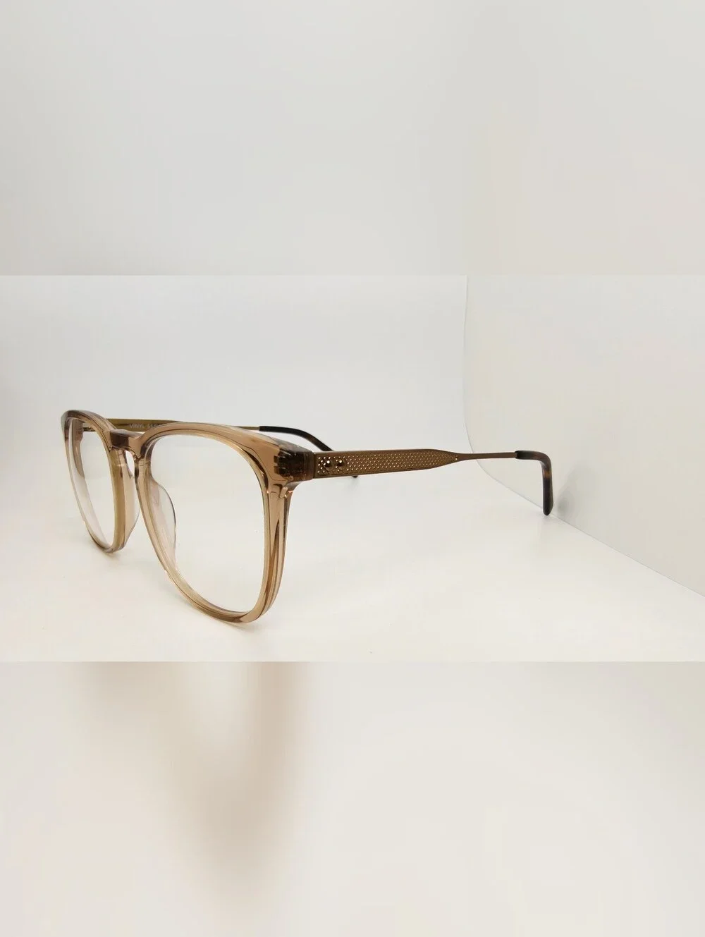 Vinyl. Transparent Brown Round Optical Glasses - Classic Clear Frame
